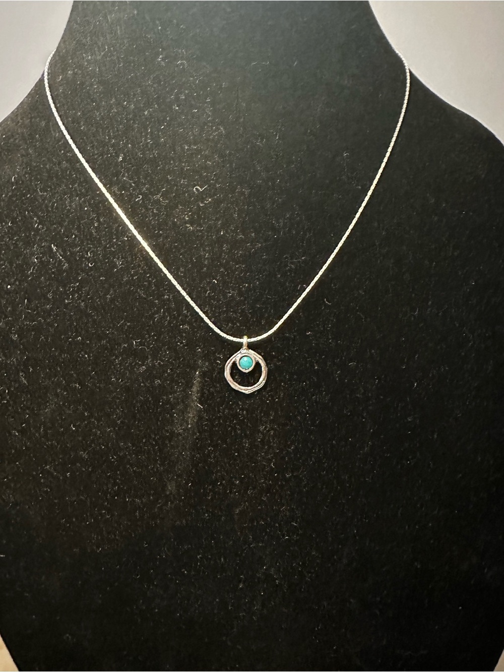 Opulenza Silver Necklace with Teal Stone Pendant - Picture 2 of 6